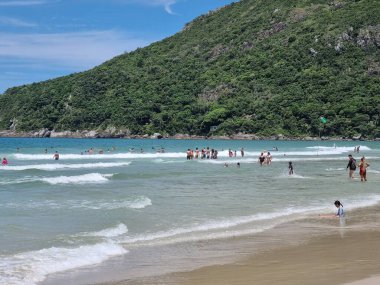 Matadeiro beach in Santa Catarina - With the high temperatures on the afternoon of this Wednesday (12), Matadeiro beach in the south of the island of Florianopolis is very busy, even with the high rate of Covid-19 and the new Omicron