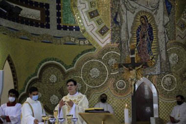 Religion: Priest Reginaldo Manzotti completes 27 years of priesthood with mass in Curitiba. January 14, 2022, Curitiba, Parana, Brazil: Mass celebrated by Priests Reginaldo Manzotti, who is completing 27 years of priesthood