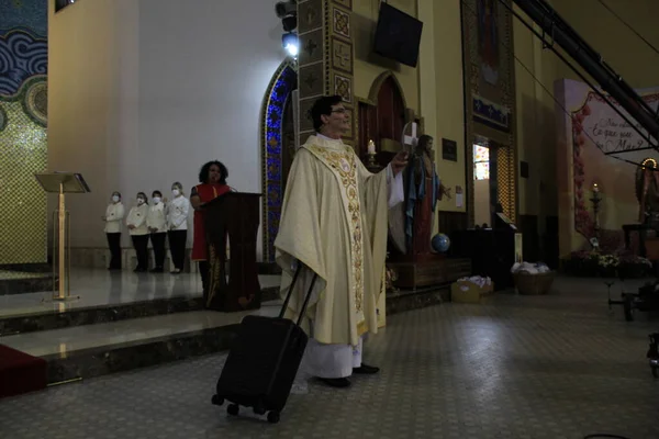 Religion Priest Reginaldo Manzotti Completes Years Priesthood Mass Curitiba January — Foto Stock