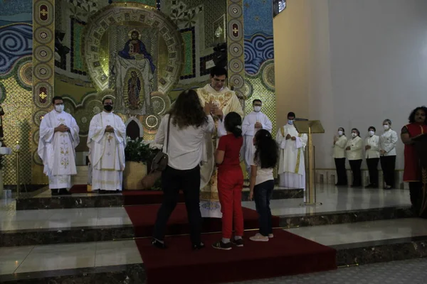 Religion Priest Reginaldo Manzotti Completes Years Priesthood Mass Curitiba January — Stockfoto