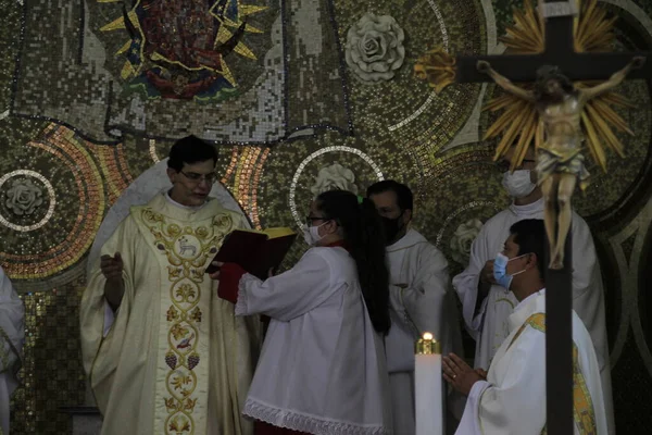 Religion Priest Reginaldo Manzotti Completes Years Priesthood Mass Curitiba January — Stockfoto