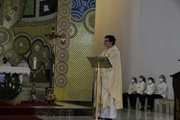 Religion Priest Reginaldo Manzotti Completes Years Priesthood Mass Curitiba January — стокове фото