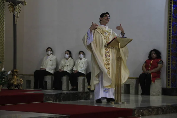 Religion Priest Reginaldo Manzotti Completes Years Priesthood Mass Curitiba January — стоковое фото