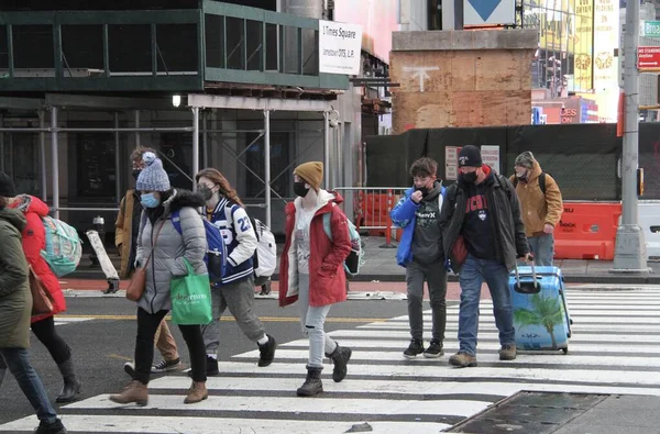 New Yorkers Geconfronteerd Met Koud Weer Martin Luther King Holiday — Stockfoto