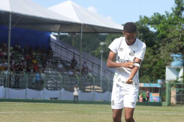 (SPO) Oy orantılı U15 Futbol Kupası: Santos ve Palmeiras. 18 Ocak 2022, Votorantim, Sao Paulo, Brezilya: Santos ve Palmeiras arasında oynanan U-15 Votorantim Futbol Kupası çeyrek final maçı için geçerli. Maç 32. dakikada bitti.