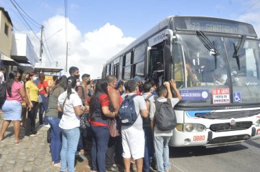Grev otoyolların kapanmasına neden oldu Natal. 17 Ocak 2022, Natal, Rio Grande do Norte, Brezilya: Natal 'daki toplu taşıma kullanıcıları, grev nedeniyle otoyolların kapatılması nedeniyle 18 Ocak Salı günü erken saatlerde zarar gördü