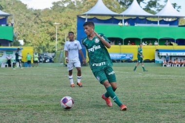 (SPO) Oy orantılı U15 Futbol Kupası: Santos ve Palmeiras. 18 Ocak 2022, Votorantim, Sao Paulo, Brezilya: Santos ve Palmeiras arasında oynanan U-15 Votorantim Futbol Kupası çeyrek final maçı için geçerli. Maç 32. dakikada bitti.
