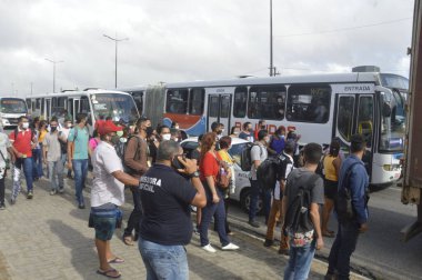Grev otoyolların kapanmasına neden oldu Natal. 17 Ocak 2022, Natal, Rio Grande do Norte, Brezilya: Natal 'daki toplu taşıma kullanıcıları, grev nedeniyle otoyolların kapatılması nedeniyle 18 Ocak Salı günü erken saatlerde zarar gördü