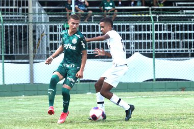 (SPO) Oy orantılı U15 Futbol Kupası: Santos ve Palmeiras. 18 Ocak 2022, Votorantim, Sao Paulo, Brezilya: Santos ve Palmeiras arasında oynanan U-15 Votorantim Futbol Kupası çeyrek final maçı için geçerli. Maç 32. dakikada bitti.