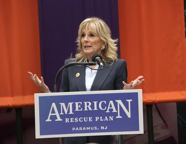 Abd First Lady Jill Biden New Jersey Deki Bergen Koleji — Stok fotoğraf