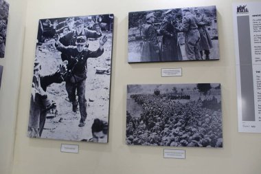 2. Dünya Savaşı 'ndan kalma makaleler Curitiba' daki Expeditionaries Museum 'da sergileniyor. 21 Ocak 2022, Curitiba, Parana, Brezilya: Brezilyalı askerlerin 2. Dünya Savaşı 'na katılımıyla ilgili makaleler (1939-1945))