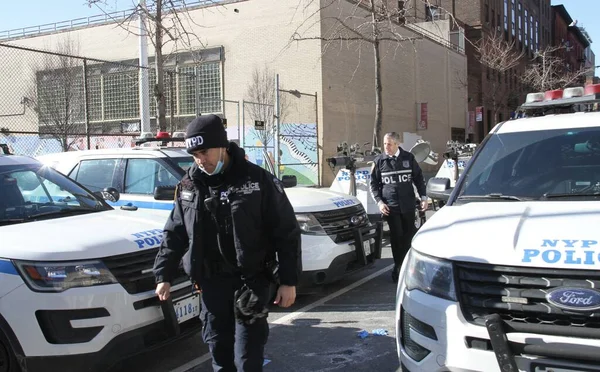 Polis Sendikası Lideri Patrick Lynch Ile Harlem Silahlı Saldırı Üzerine — Stok fotoğraf