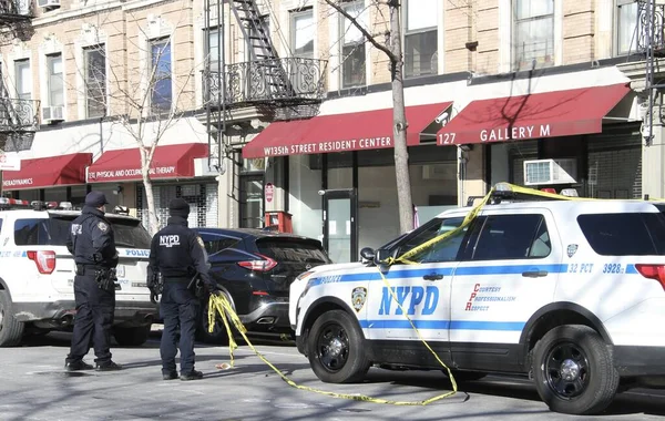 Tragická Přestřelka Dvou Policistů 119 West 135Th Street Harlemu Jeden — Stock fotografie