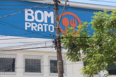 Sao Paulo Valisi 'nin Bom Prato programına olan ziyareti iptal edilmiştir. 25 Ocak 2022, Cidade Dutra, Sao Paulo, Brezilya: Sao Paulo valisi Joao Doria 'nın ziyaret ettiği Bom Prato Cidade Dutra manzarası