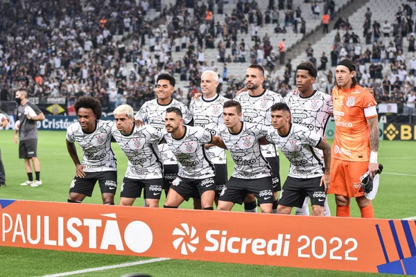 Campeonato Paulista Futebol Corinthians Ferroviaria Paulinho Equipe Corinthians Durante Jogo — Fotografia de Stock