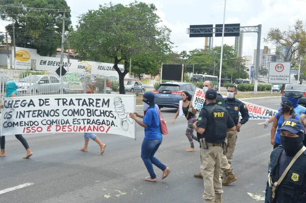교도소를 여성들은 수감자들에게 항의하기 2022 브라질 리오그란데 노르테 그란데 노르테 — 스톡 사진
