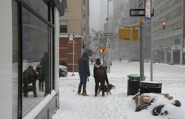 Tempesta Inverno New York Gennaio 2022 New York Usa Avviso — Foto Stock