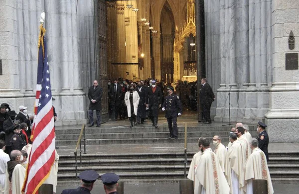 Cofrecito Jason Rivera Oficial Policía Nueva York Asesinado Sale Catedral —  Fotos de Stock