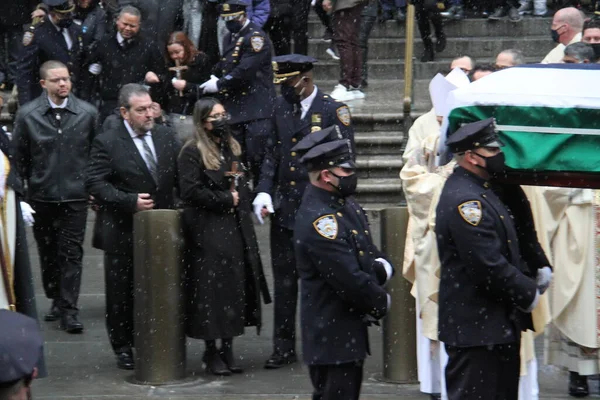 Funeral Ceremony Jason Rivera Killed Nypd Officer Patricks Cathedral January — Stock Photo, Image