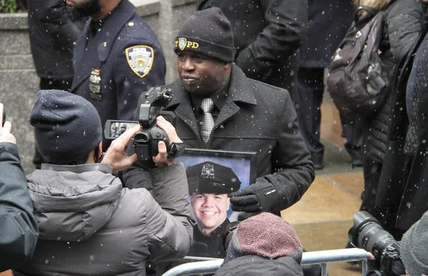 Begravningsceremoni För Jason Rivera Dödade Nypd Officer Patricks Cathedral Januari — Stockfoto