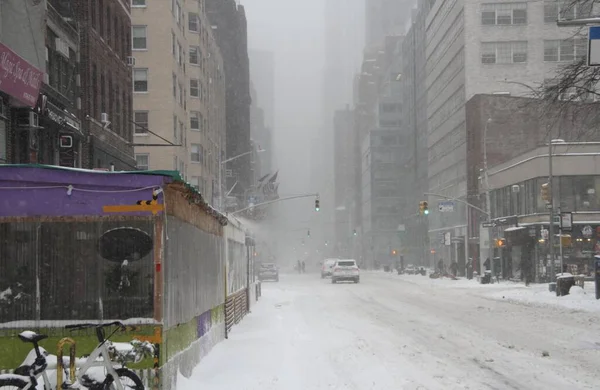 Tormenta Invierno Nueva York Enero 2022 Nueva York Estados Unidos — Foto de Stock