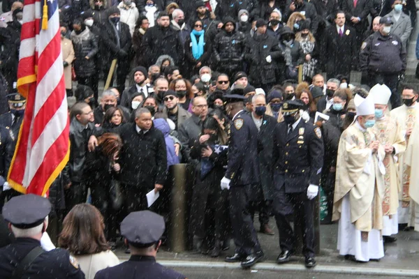 Cerimônia Fúnebre Para Jason Rivera Oficial Polícia Nova York Morto — Fotografia de Stock