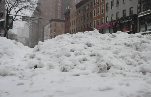 Зимний Шторм Нью Йорке Января 2022 Года Нью Йорк Сша — стоковое фото