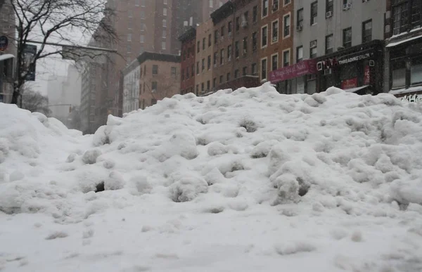 Tempête Hiver New York Janvier 2022 New York Usa Avertissement — Photo