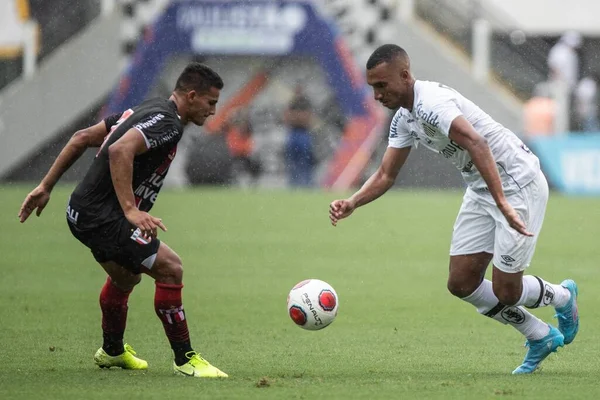 保利斯塔足球锦标赛 Santos和Botafogo 2022年1月29日 巴西圣保罗桑托斯 桑托斯与Botafogo Sp之间的足球比赛 有效期为2022年保利斯塔足球锦标赛第二轮 在维拉贝尔米罗体育场举行 — 图库照片