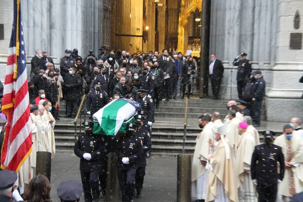 Begrafenisceremonie Voor Jason Rivera Vermoorde Nypd Officier Patricks Cathedral Januari — Stockfoto