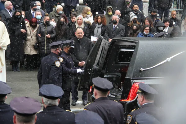 Funeral Ceremony Jason Rivera Killed Nypd Officer Patricks Cathedral January — Stock Photo, Image