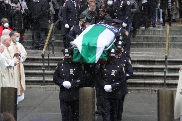 Begrafenisceremonie Voor Jason Rivera Vermoorde Nypd Officier Patricks Cathedral Januari — Stockfoto