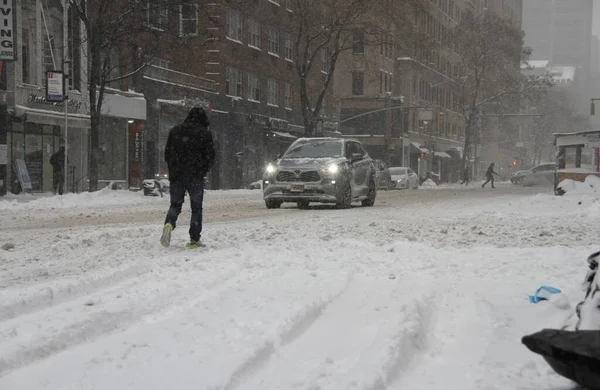 Χειμερινή Καταιγίδα Στη Νέα Υόρκη Ιανουαρίου 2022 Νέα Υόρκη Ηπα — Φωτογραφία Αρχείου