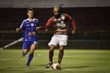 Paulista Futbol Şampiyonası İkinci Lig Portekiz ve Monte Azul. 31 Ocak 2022, Sao Paulo, Brezilya: Portekiz takımından futbolcu Luan, Portekiz ve Monte Azul arasındaki futbol maçında golünü kutluyor.