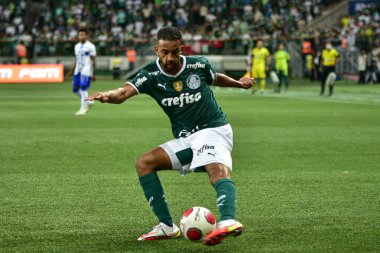 Paulista Futbol Şampiyonası 2022 Palmeira ve Agua Santa. 1 Şubat 2022, Sao Paulo, Brezilya: Palmeiras ve Agua Santa arasındaki futbol maçı, 2022 Paulista Futbol Şampiyonası 'nın 3. turu için geçerlidir.