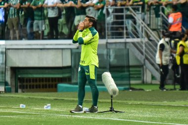 Paulista Futbol Şampiyonası 2022 Palmeira ve Agua Santa. 1 Şubat 2022, Sao Paulo, Brezilya: Palmeiras ve Agua Santa arasındaki futbol maçı, 2022 Paulista Futbol Şampiyonası 'nın 3. turu için geçerlidir.