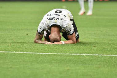 Paulista Futbol Şampiyonası: Korintliler ve Santos. 2 Şubat 2022, Sao Paulo, Brezilya: Çarşamba günü Sao Paulo 'daki Neo Quimica Arena' da düzenlenen Paulista Futbol Şampiyonası 'nın 3. turu için Corinthians ve Santos arasındaki futbol maçı geçerli.