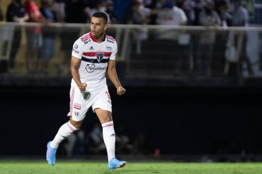 Paulista Futbol Şampiyonası: Red Bull Bragantino ve Sao Paulo. 3 Şubat 2022, Braganca Paulista, Sao Paulo, Brezilya. Red Bull Bragantino takımından Hyoran, RB Bragantino ve Sao Paulo arasındaki futbol maçında golünü kutluyor.