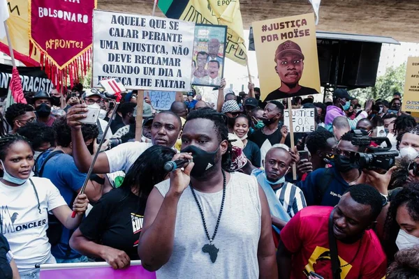 Manifestantes Exigem Justiça Durante Protesto Contra Morte Congolês Mose Mugenyi — Fotografia de Stock