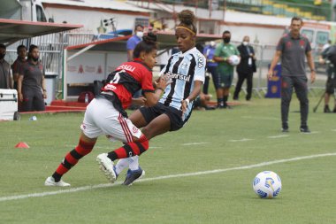 Brezilya Kadınlar Süper Kupası yarı finalleri Flamengo ve Gremio. 9 Şubat 2022, Rio de Janeiro, Brezilya: Luso-Brasileiro Stadyumu 'nda düzenlenen Brezilya Bayanlar Futbol Süper Kupası yarı finali için geçerli olan Flamengo ve Gremio arasındaki futbol maçı