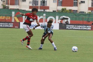 Brezilya Kadınlar Süper Kupası yarı finalleri Flamengo ve Gremio. 9 Şubat 2022, Rio de Janeiro, Brezilya: Luso-Brasileiro Stadyumu 'nda düzenlenen Brezilya Bayanlar Futbol Süper Kupası yarı finali için geçerli olan Flamengo ve Gremio arasındaki futbol maçı