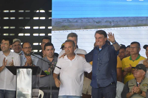 Presidente Brasileño Jair Bolsonaro Durante Evento Sobre Llegada Aguas Transposición — Foto de Stock
