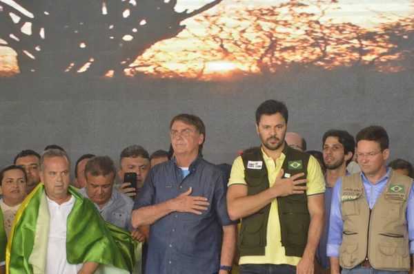 Brezilya Cumhurbaşkanı Jair Bolsonaro Rio Grande Norte Eyaletindeki Sao Francisco — Stok fotoğraf