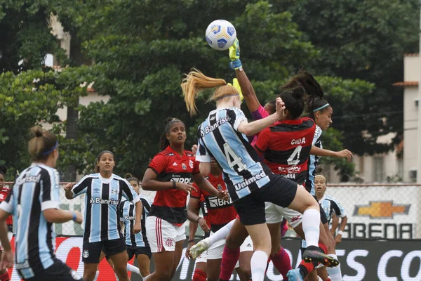 Soocer Γυναικών Supercer Της Βραζιλίας Ημιτελικούς Flamengo Και Gremio Φεβρουαρίου — Φωτογραφία Αρχείου