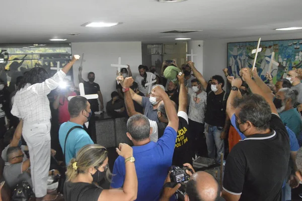 Grevdeki Sivil Polis Memurları Natal Daki Valinin Binasını Işgal Etti — Stok fotoğraf
