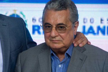 Ana atletizm müsabakalarının dönüşüyle ilgili basın toplantısı. 15 Şubat 2022, Rio de Janeiro, Brezilya: Palacio Guanabara 'da Rio de Janeiro Dış İşleri Bakanı Gutemberg Fonseca ile basın toplantısı