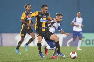 Paulista Futbol Şampiyonası: Santo Andre ve Novorizontino. 15 Şubat 2022, Santo Andre, Sao Paulo, Brezilya: Paulista Futbol Şampiyonası 'nın 7. turu için geçerli olan Santo Andre ve Novorizontino arasındaki futbol maçı