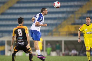 Paulista Futbol Şampiyonası: Santo Andre ve Novorizontino. 15 Şubat 2022, Santo Andre, Sao Paulo, Brezilya: Paulista Futbol Şampiyonası 'nın 7. turu için geçerli olan Santo Andre ve Novorizontino arasındaki futbol maçı