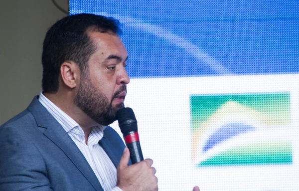 Sajtótájékoztató Főbb Sportversenyek Visszatéréséről 2022 Február Rio Janeiro Brazília Sajtótájékoztató — Stock Fotó