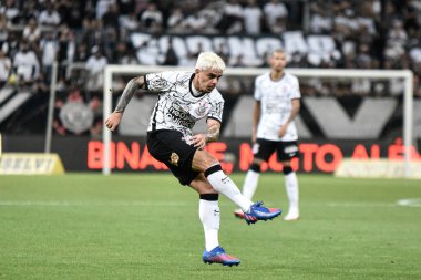 Paulista Futbol Şampiyonası: Korintliler ve Sao Bernardo. 16 Şubat 2022, Sao Paulo, Brezilya: Neo Quimica Arena 'da düzenlenen Paulista Futbol Şampiyonası' nın 7. turu için geçerli olan Korintliler ve Sao Bernardo FC arasındaki futbol maçı 